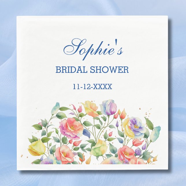 Servilleta De Papel Rosas florales brillantes rosados modernos duchas  (Subido por el creador)