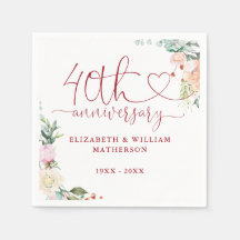 Rosas Florales Corazón Rubí 40 Aniversario