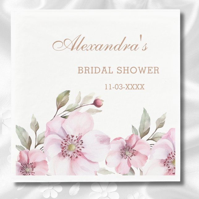 Servilleta De Papel Rosas florales rosas de Rubor femeninas duchan en  (Subido por el creador)