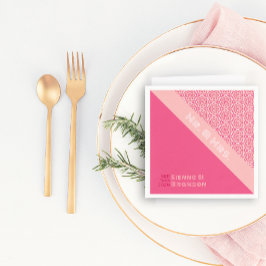 Servilleta De Papel Rosas geométricos Red Boda Napkins