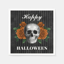 Servilleta De Papel Rosas góticos y cráneo Feliz Halloween