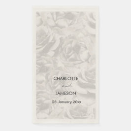 Servilleta De Papel Rosas grises desvaídas para boda personalizada
