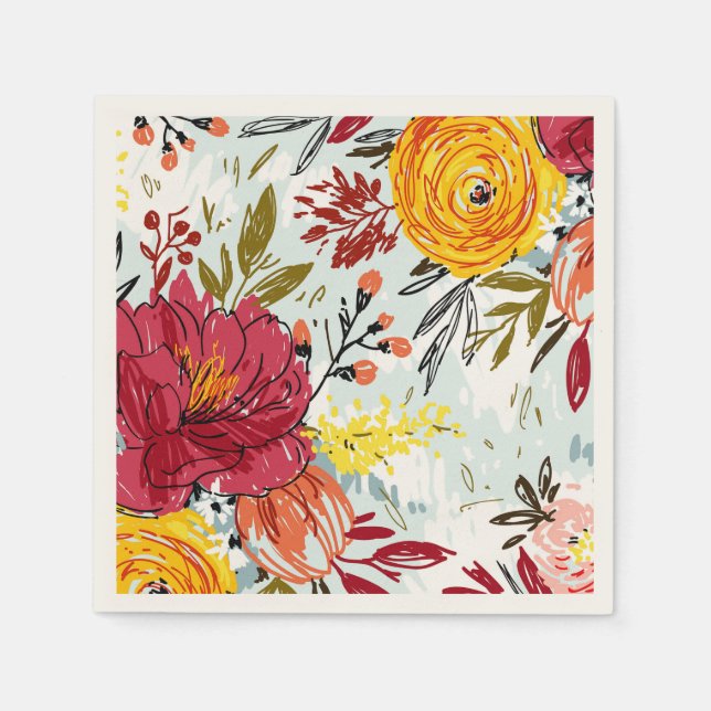 Servilleta De Papel Rosas Hermosas (Anverso)