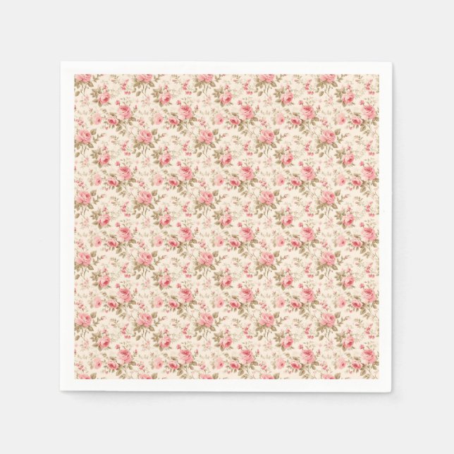 Servilleta De Papel Rosas Inculcan Amor A La Naturaleza (Anverso)