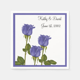 Servilleta De Papel Rosas índigo (Boda)