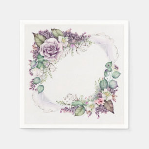 Servilleta De Papel Rosas Lavanda Hermosas Clásicas Elegantes Antiguas
