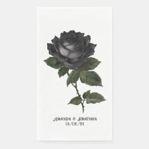Servilleta De Papel Rosas Negras Personalizadas Góticas Vintage