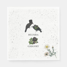 Servilleta De Papel Rosas negros góticos se vuelven Bodas