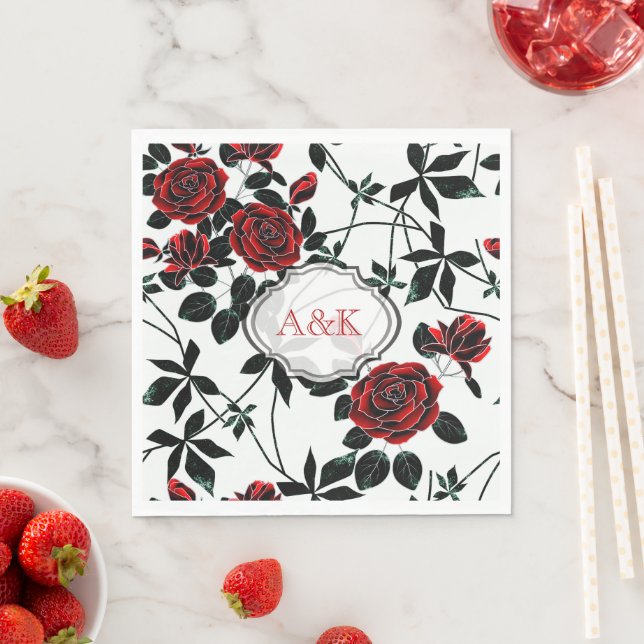 Servilleta De Papel Rosas rojas. (In situ)
