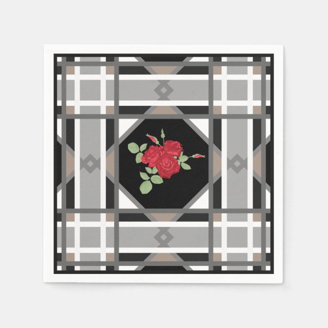 Servilleta De Papel Rosas rojas (Anverso)