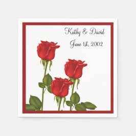 Servilleta De Papel Rosas rojas (Boda)