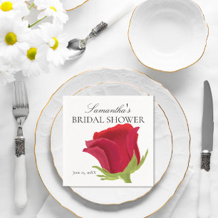 Servilleta De Papel Rosas Rojas Bridal Shower Napkins