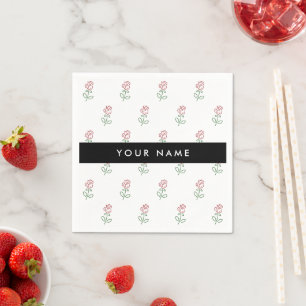 Servilleta De Papel Rosas Rojas, Patrón De Rosas, Tu Nombre