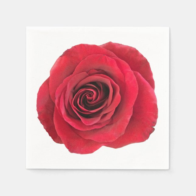 Servilleta De Papel Rosas rojas Personalizados blancas (Anverso)