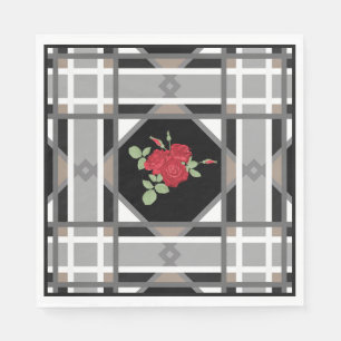 Servilleta De Papel Rosas rojas, retro
