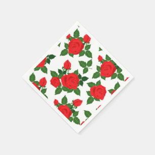 Servilleta De Papel Rosas rojas y servilletas de papel