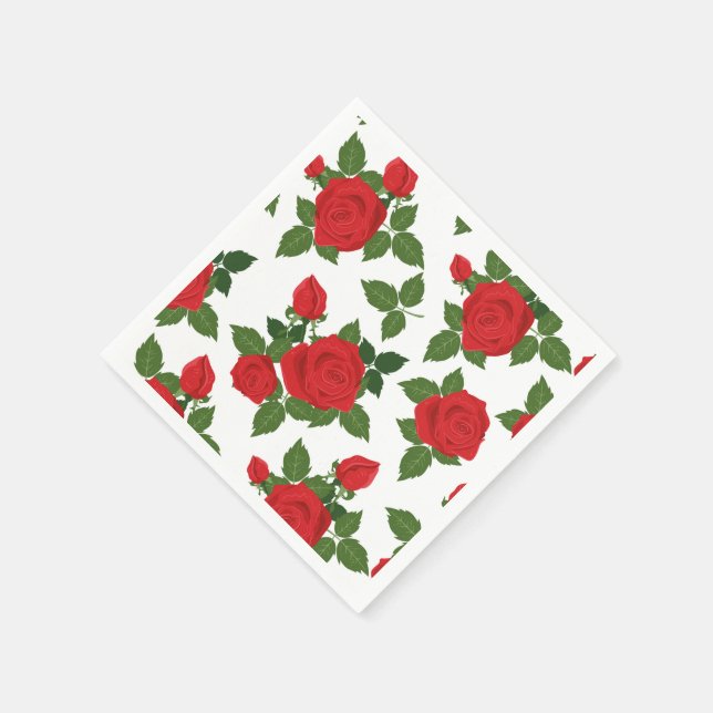 Servilleta De Papel Rosas rojas y servilletas de papel (Borde)