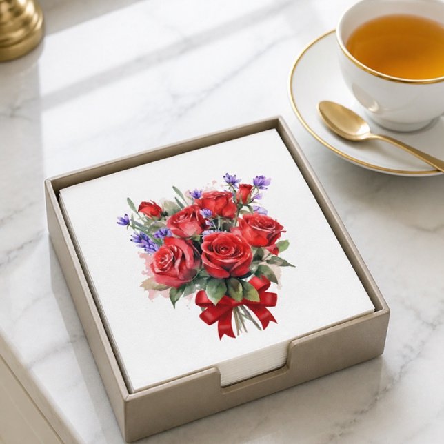 Servilleta De Papel Rosas Rojas y Servilletas de Papel de Lavanda (Subido por el creador)