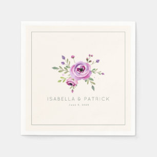 Servilleta De Papel Rosas románticas en acuarela pastel