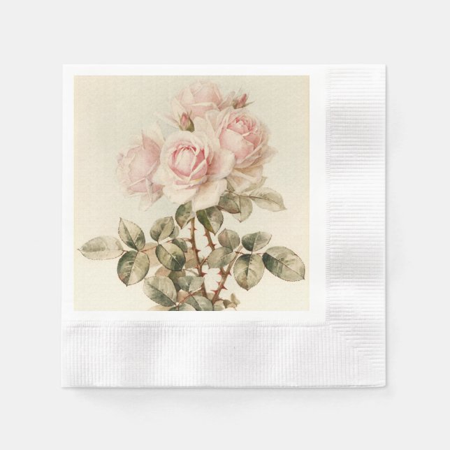 Servilleta De Papel Rosas románticos de Victoria (Anverso)