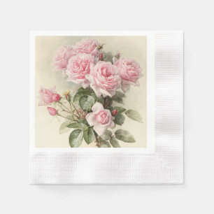 Servilleta De Papel Rosas románticos del Victorian del vintage