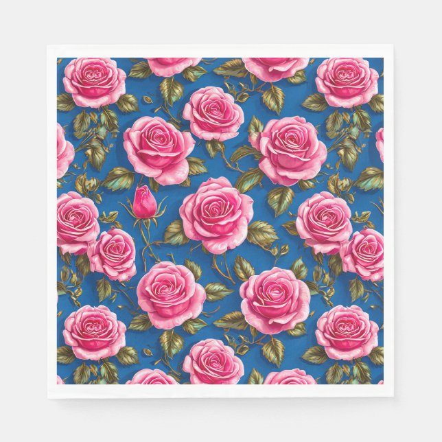 Servilleta De Papel Rosas rosadas (Anverso)