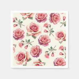 Servilleta De Papel Rosas Rosadas Deslucidas Por Siempre