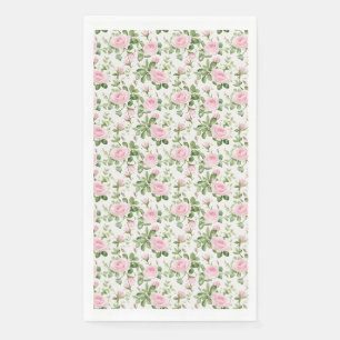 Servilleta De Papel Rosas rosadas y hojas verdes sin costuras