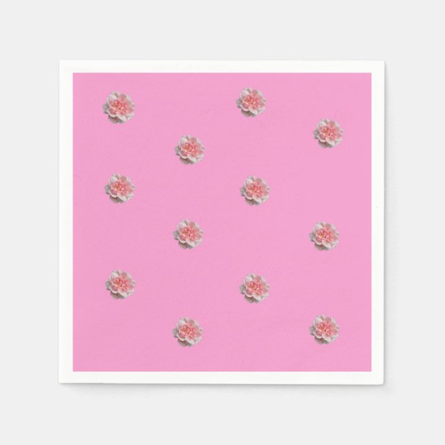 Servilleta De Papel Rosas rosas rosas en rosa (Anverso)