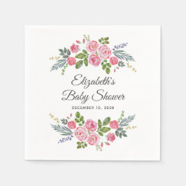 Servilleta De Papel rosas rosas rosas. Flores de jardín. Ducha floral