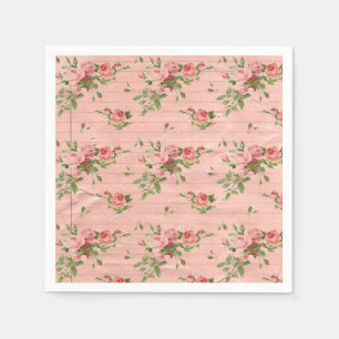 Servilleta De Papel Rosas Rustic Pink Wood