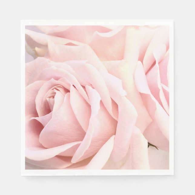 Servilleta De Papel Rosas suaves rosadas (Anverso)