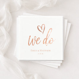 Servilleta De Papel Rose Gold We Do Wedding Napkin