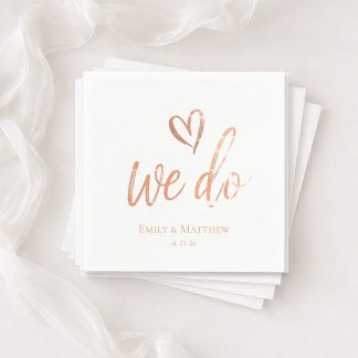 Servilleta De Papel Rose Gold We Do Wedding Napkin