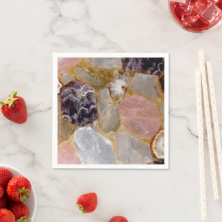 Servilleta De Papel Rose Quartz, Amethyst Geode