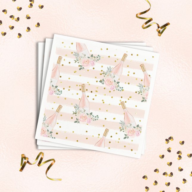 Servilleta De Papel Rosé Wine Bridal Shower Napkins (Subido por el creador)
