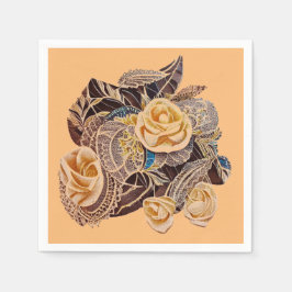 Servilleta De Papel Rosen und Spitzen