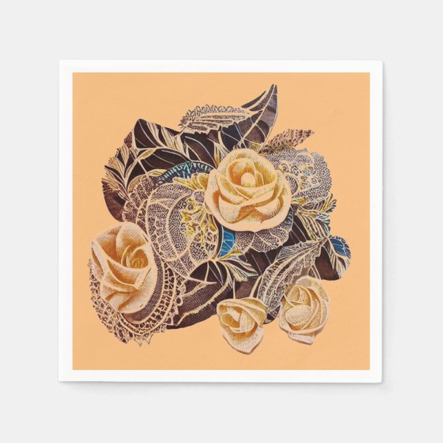 Servilleta De Papel Rosen und Spitzen (Anverso)