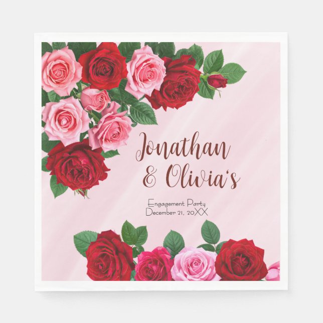 Servilleta De Papel Roses Engagement Party (Anverso)