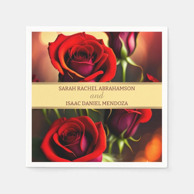 Servilleta De Papel Roses rojos (Anverso)