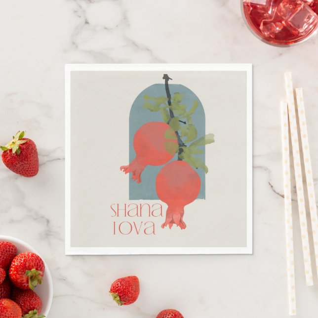 Servilleta De Papel Rosh Hashana Shana Tova Pomegranates (In situ)