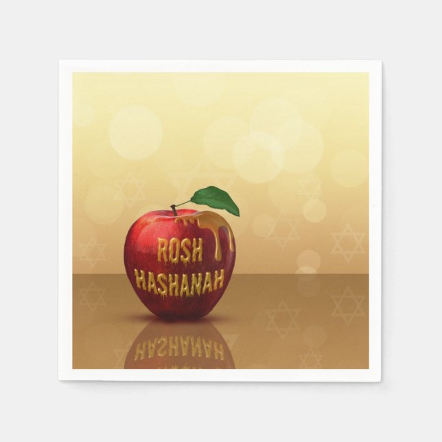 Servilleta De Papel Rosh Hashanah Año Nuevo judío Miel Apple (Anverso)