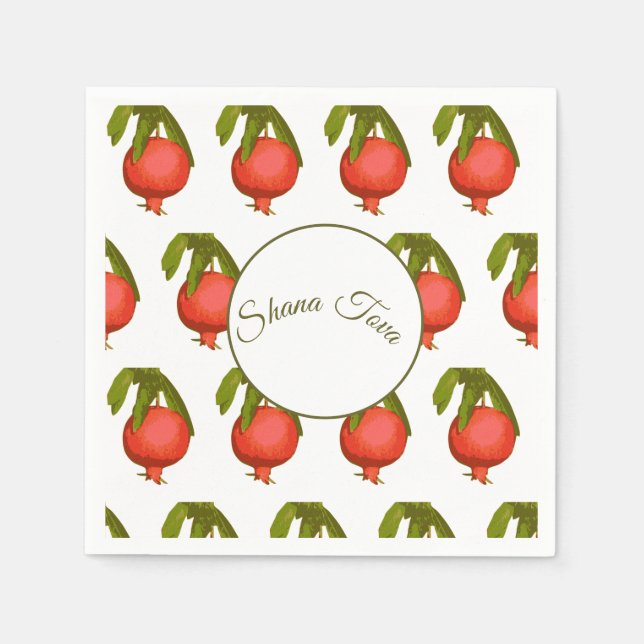 Servilleta De Papel Rosh Hashanah Festín Año Nuevo dulce granada (Anverso)