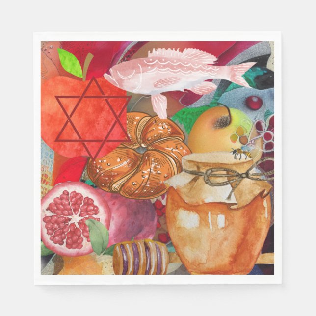 Servilleta De Papel Rosh Hashanah Paper Napkins (Anverso)