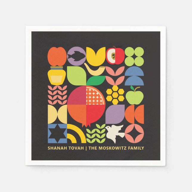 Servilleta De Papel Rosh Hashanah Personalizado Año Nuevo Judío (Anverso)