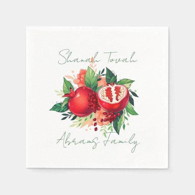 Servilleta De Papel Rosh Hashanah Shanah Tovah Pomegranate (Anverso)