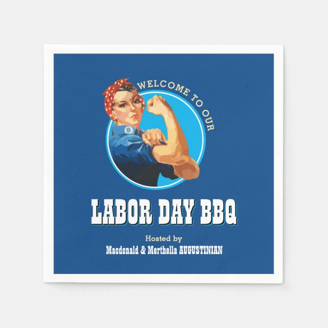Servilleta De Papel Rosie Riveter LABOR DAY BBQ (Anverso)