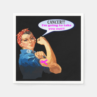 Servilleta De Papel Rosie the Riveter Breast Cancer Charity Design