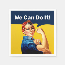 Servilleta De Papel Rosie the Riveter | Napkin | Texto Personalizado