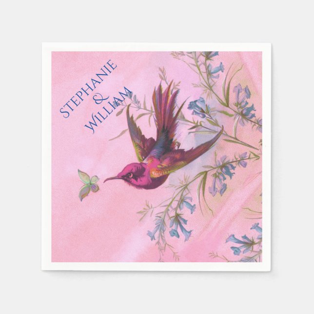 Servilleta De Papel Rosy Red Hummingbird (Anverso)
